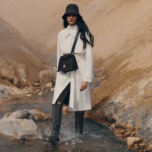 Polene Black textured Crossbody Bag Numero Sept